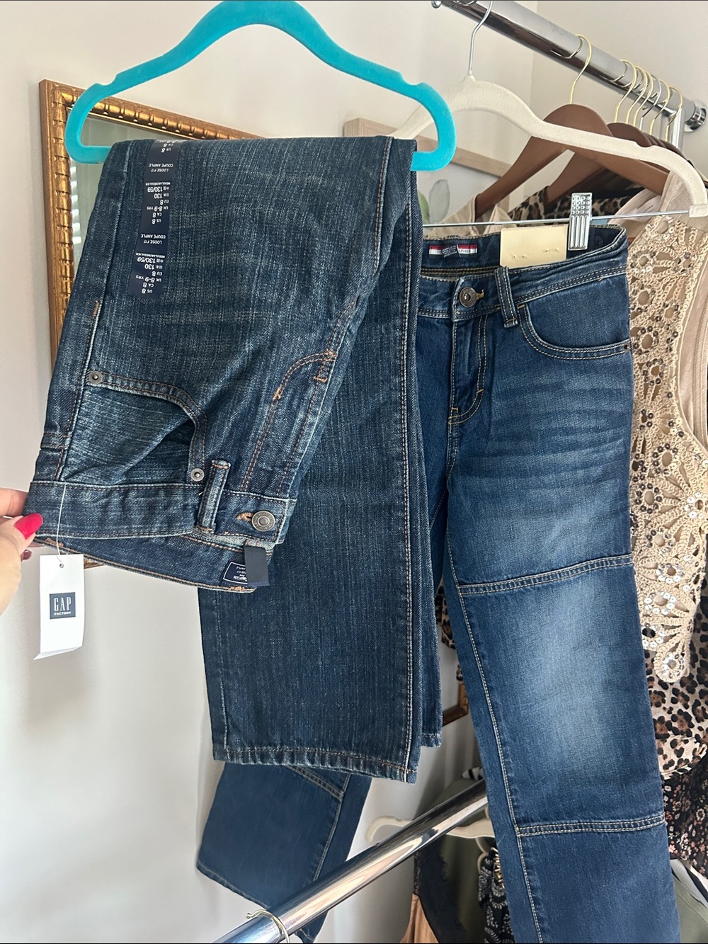 Boys size 8 GAP Tommy Hilfiger loose fit straight regular Jeans in Medium Indigo